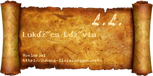Lukács Lívia névjegykártya