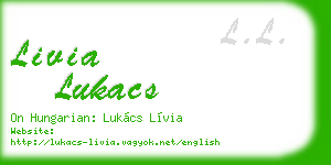livia lukacs business card